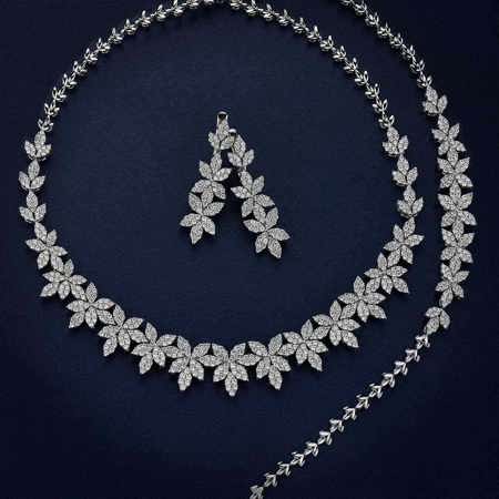 Silver Fall Diamond Jewelry Set